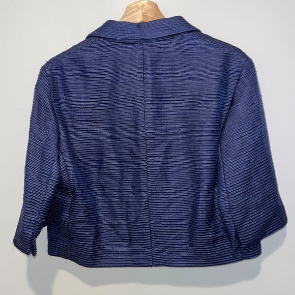 Akris Punto Blue 3/4 Sleeve Blazer Women size 12 - Picture 5 of 10